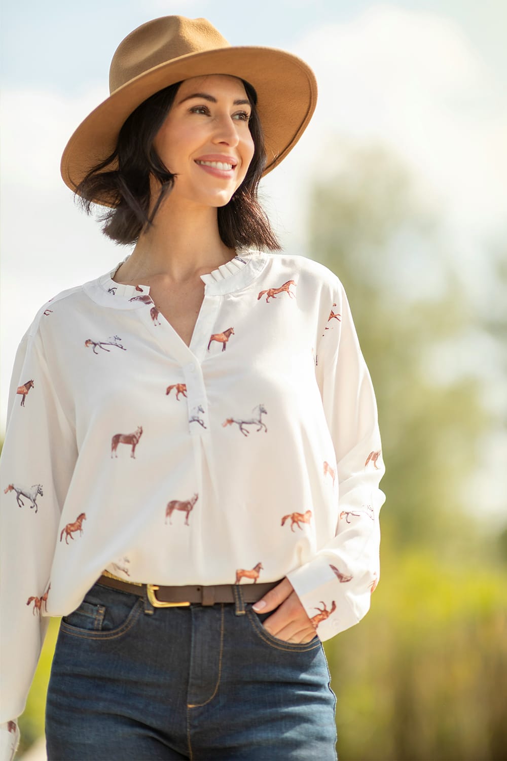 Blouse Floaty Long Horses - Image 2